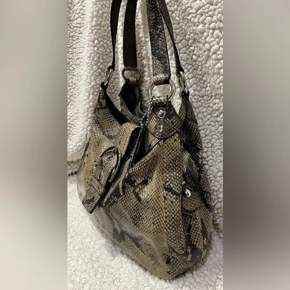 Coach Soho Lynn Faux Python Embossed 3 Compartment Snakeskin Hobo Bag - Picture 3 of 10